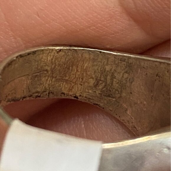 Ring Size 8.5 Turquoise Inlay Sterling Silver 925 Women Semi-Precious Stone - Picture 9 of 9